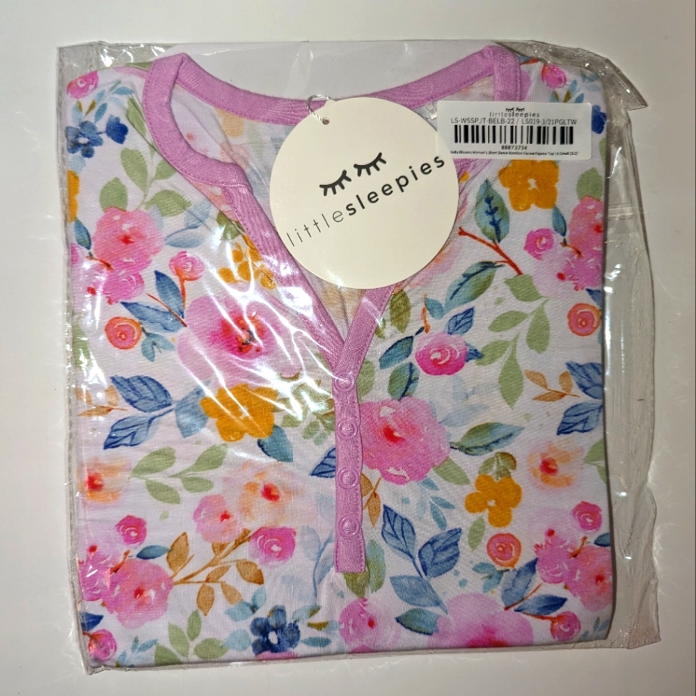 Little Sleepies Bella Blooms Women's Pajama Top Extra Small NEW NWT NIB